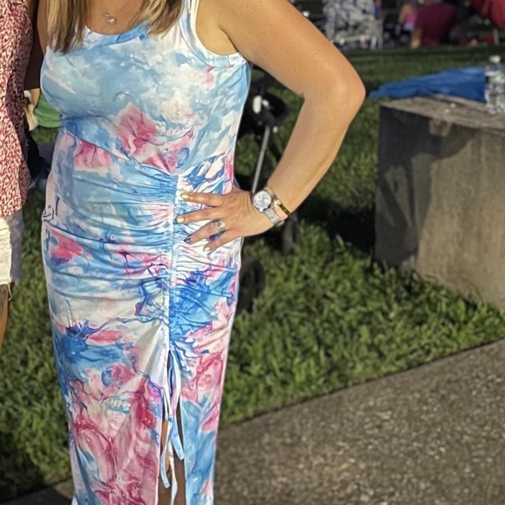 Colorful Tie-Dye Sleeveless Dress size 1XL - Picture 2 of 6
